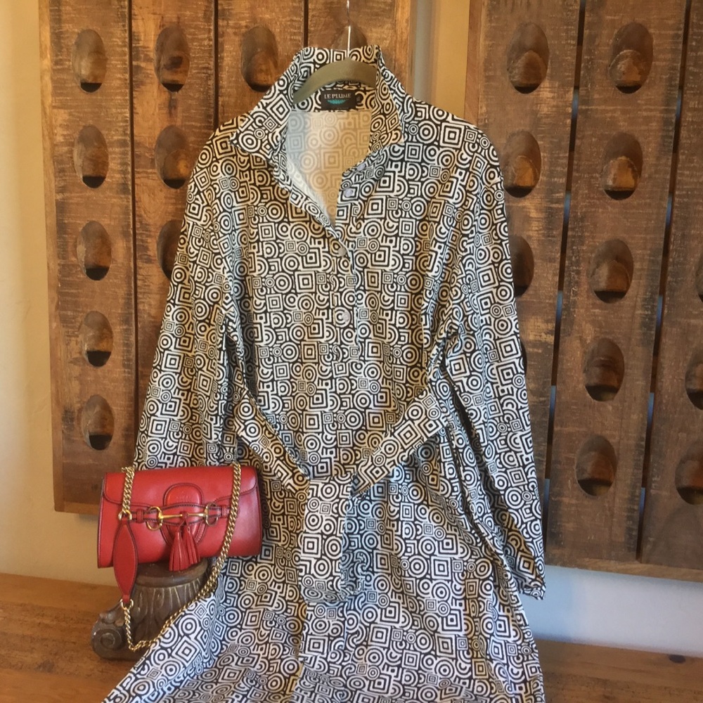 Retro Mod Geometric Dress from Le Plume Size XL